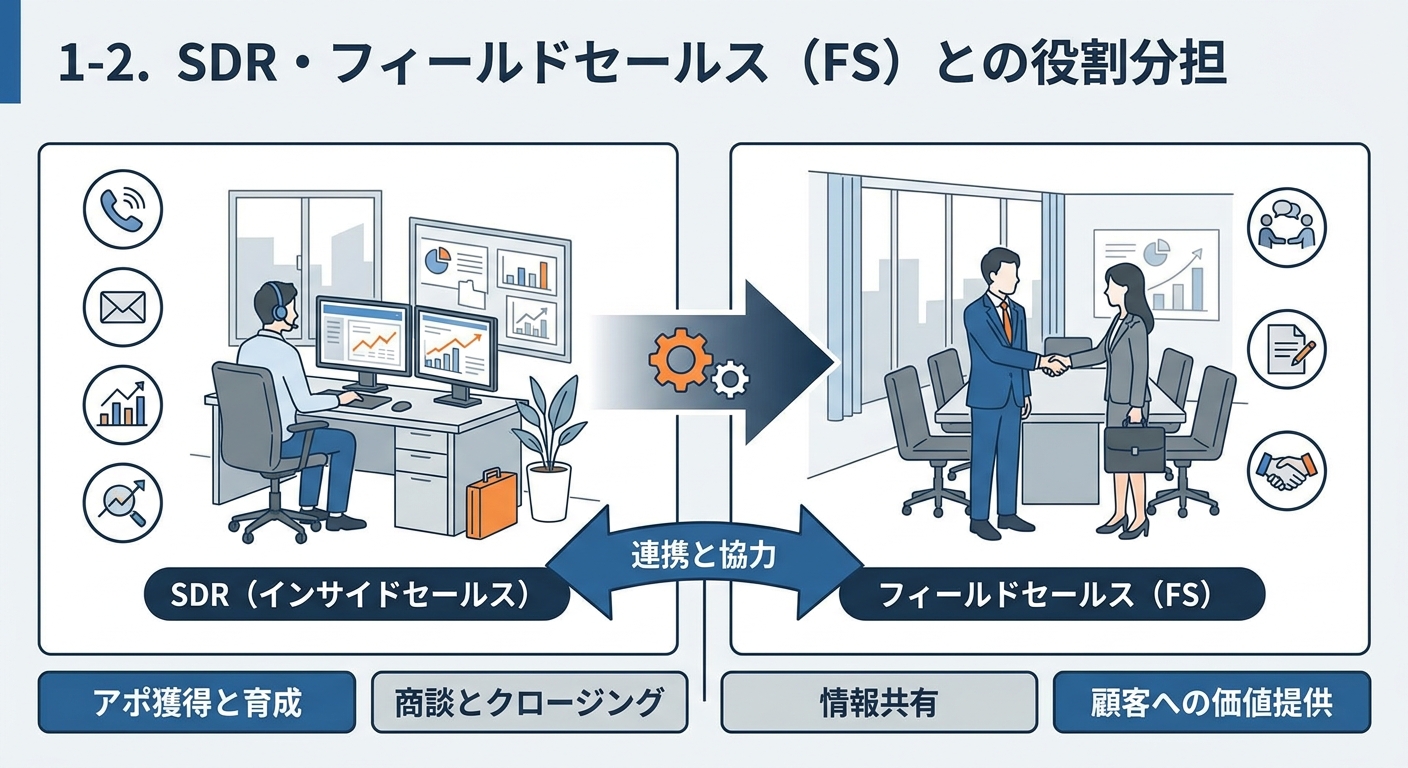 1-2. SDR・フィールドセールス（FS）との役割分担のイメージ画像